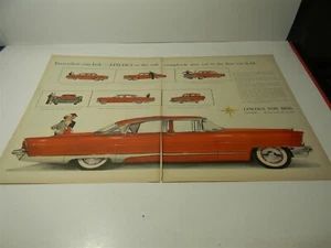 Vintage 1956 Lincoln 2 Page Ad Man Cave 1950s Print Ad - 8D2 - Picture 1 of 7