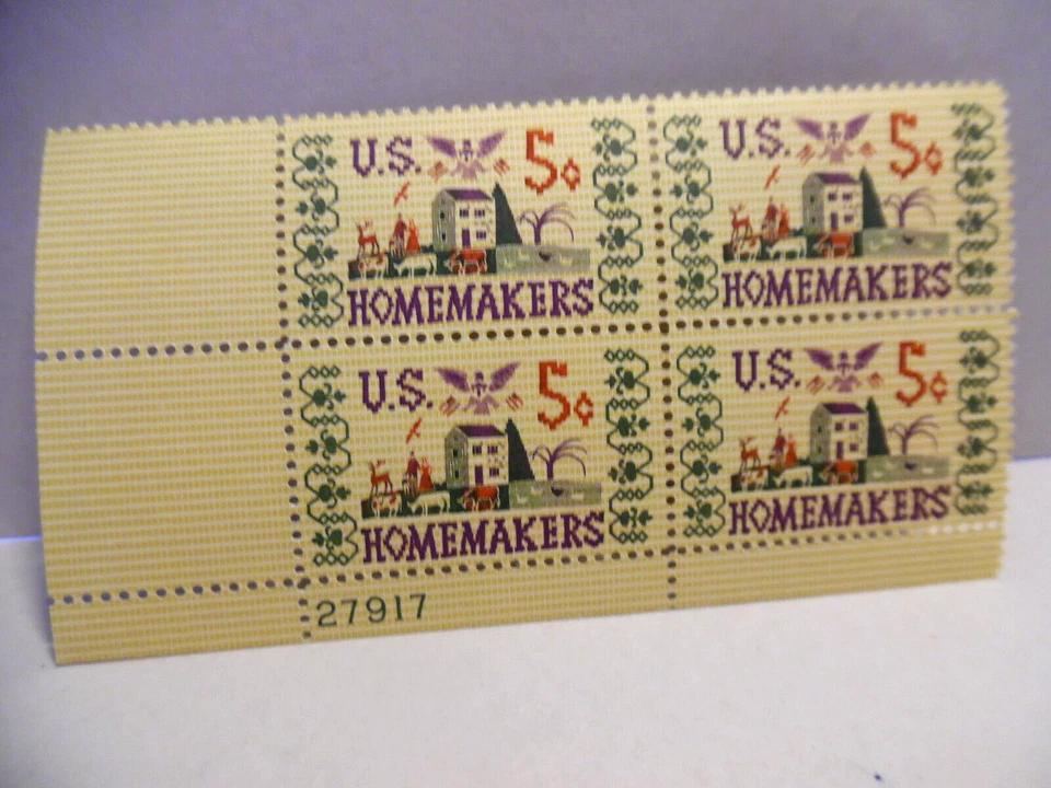 SCOTT STAMP #1253 HOMEMAKERS 5 CENT PLATE BLOCK - MNH - Image 1 of 1