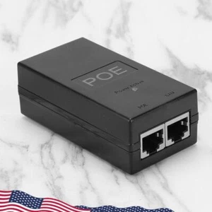 24V 0.5A 12W Desktop POE Power Injector Ethernet Adapter Surveillance CCTV - Afbeelding 1 van 8