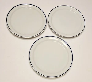Vintage American Airlines Blue & White Dishes 6” Bread/Dessert Plates Set of 3 - Picture 1 of 7