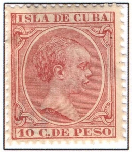 Spanish Colonies 1890 Baby type 10c Ten Cent brown SG139 MLH - Picture 1 of 1