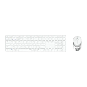 Rapoo 9850M Deskset Dual Wireless Keyboard Mouse 1.600 DPI Aluminium White DE - Bild 1 von 2