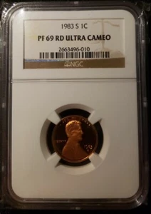 1983 S NGC LINCOLN CENT PROOF 1C PF69 RD ULTRA CAMEO UCAM - Picture 1 of 2