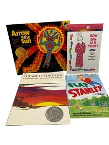 NEW Lot of 4 Story Books Flat Stanley How Big is a foot & More Homeschool Ed - Picture 1 of 11