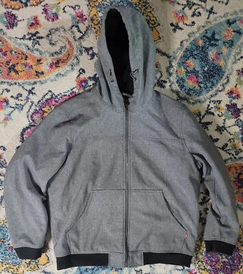 Levis Jacket Mens XL Sherpa Lined Gray Grey Canvas Hooded Workwear Chore CoatEUC - Image 1 of 4