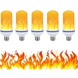 6Pack LED Fires Effect Fire Light E26 Bulb 4Modes Flicker ight Home/Hotel/Party - Picture 1 of 11