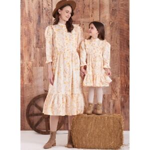 S9653 Sewing Pattern Prairie Dress Misses +Child Sizes XS-XL/3-8 Simplicity 9653