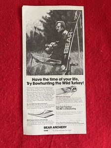 Vintage 1979 Print Ad  Bear Archery Fred Bear Grizzly II Bow Wild Turkey Hunting - Picture 1 of 7