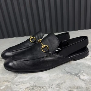 GUCCI Horsebit Jordaan Mula Cuero Negro 10,5 G o 11,5 EE. UU. 44,5 EUR - Imagen 1 de 18