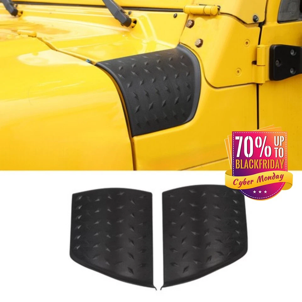Cubierta de capucha negra carrocería blindaje protectores de esquina aptos para Jeep Wrangler TJ 1997-2007 1 par Foto 1 de 4