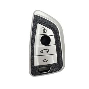 TPU For BMW 2 5 6 7 Series X1 X2 X3 X5 X6 5 Buttons Silver Key Case Cover Fob - Picture 1 of 4