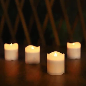 Candele solari da esterno impermeabili 4pz ricaricabili dal tramonto all'alba piccolo votivo - Foto 1 di 9