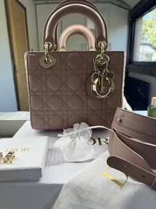 Small Lady Dior My ABCDior Women's Bag - dusty pink with free scarf - Picture 1 of 19