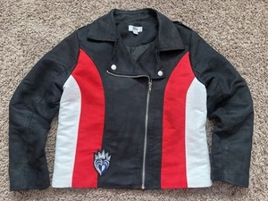 Girls Evie Disney Descendants D-Signed sz M Color Block Moto Faux Suede Jacket - Picture 1 of 7
