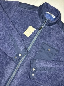 Peter Millar Crown Men's Autumn Pile Fleece Full Zip Jacket Blue Medium NWT $250 - Picture 1 of 10