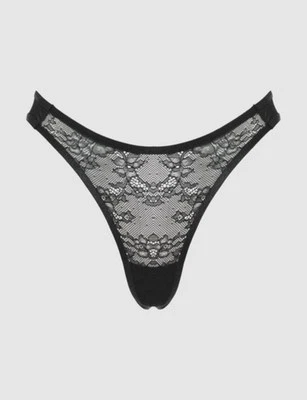 Tanga de encaje clásico Frederick’s Of Hollywood Chiara en negro - talla XL Foto 1 de 3