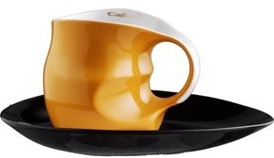 Luigi Colani Porcelana Café - Taza Cappuccino con Platillo 2 Piezas Naranja - Imagen 1 de 1