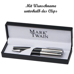 hochwertiges Metall Schreibset mit Namensgravur - Kugelschreiber + Rollerball - Bild 1 von 4
