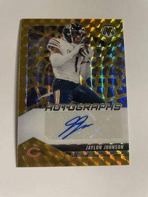 Jaylon Johnson 2025 Mosaic Football Gold Prizm Auto /10 Bears  - Image 1 of 2