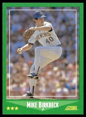 1988 Score Mike Birkbeck Milwaukee Brewers #369 - Image 1 of 2