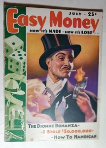 EASY MONEY PULP #4 JULY 1936 H J WARD COVER E HOFFMAN PRICE SCARCE GAMBLING PULP - Foto 1 di 7