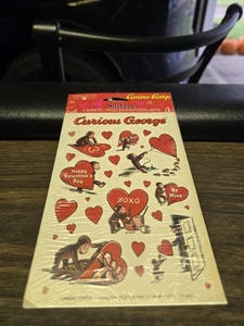 1990 American Greetings Vintage “Curious George” Valentine’s Day Stickers Sealed - Picture 1 of 1