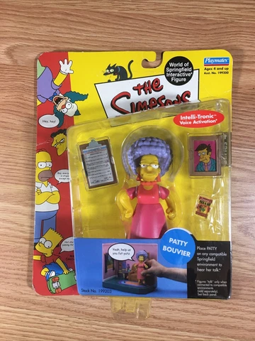 The Simpsons Patty Bouvier Action Figure Playmates World of Springfield Sealed Cover