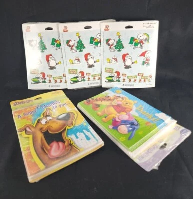 Hallmark Scooby-Doo / Winnie The Pooh Thank You Cards And Stickers *NEW* - Изображение 1 из 4