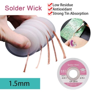 1.5M 2.0mm Desoldering Wire Braid Sucker CP-2015 Remover Wick Solder Pump Cable - Zdjęcie 1 z 8