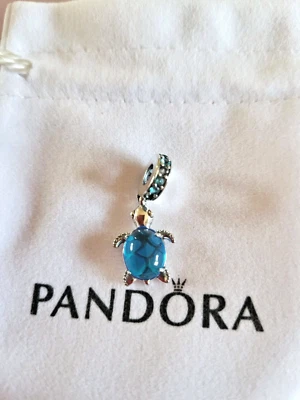 Charm  PANDORA Verre de Murano Tortue De Mer argent 925 poinçons  ALE - Bild 1 von 4