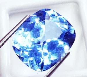 Natural Santa Maria Aquamarine 14.70 Ct Loose Gemstone Cushion Shape Certified - Picture 1 of 6