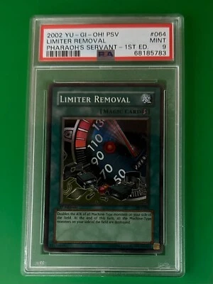 2003 Yugioh Limiter Removal PSV-064 1st Edition Super Rare PSA  MINT 9 - Image 1 of 4