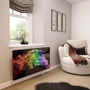 Glass Radiator Cover Printed - Black Rainbow Smoke - Made By Premier Range - Picture 1 of 6