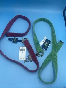 Polo Ralph Lauren Men’s Leather Trim Distress Webbed O Ring Belt Lot Of 2 Large! - Picture 1 of 6