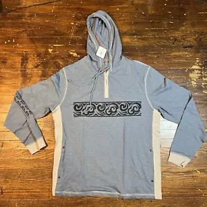 Crazy Shirts Hoodie Men XL Slate Blue 1/4 Zip Long Sleeve Tribal - Picture 1 of 11