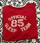 Vintage 1980s Official Sleep Team 1985 Red Bed Shirt Size XL