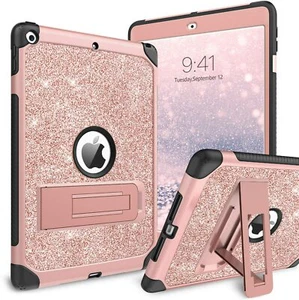 For Apple iPad 9th 8th 7th Gen 10.2" Shockproof Bling Hard Rugged Case Kickstand - Picture 1 of 8