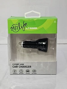 Usb Car Charger 24/7 Life 7 Eleven 2.4 Ampx2 Dual USB Port Micro USB. md - Picture 1 of 2