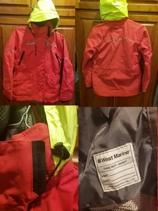 West Marine Third Reef Jacket Mens Red Hooded Boating Yacht Fishing Water Small - Picture 1 of 17
