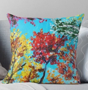 Decorative Fall pillow cover. 12x12" Farmhouse cushion cover. Decorpillow case - Picture 1 of 9