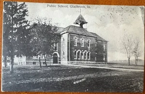 RPPC  Public School Building House - Gladbrook Iowa Posted 1908 - Germany - Picture 1 of 2