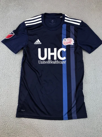 New England Revolution Jersey Men's Small Blue Short Sleeve Crew Neck Adidas MLS Cover