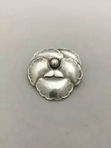 Genuine GEORGE JENSEN 113 Flower Brooch Accessory 925 - Picture 1 of 6