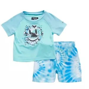 Juego de 2 piezas de traje de baño Hurley bebé niño tinte azul sonriente (TALLA 24M) - Imagen 1 de 1