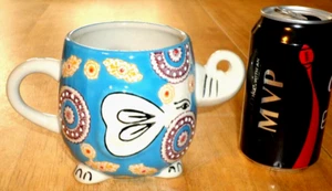 [HAND PAINTED] ELEPHANT [3-D] SHAPPED [JUMBO], Ceramic Coffee Cup / Mug, Vintage - Picture 1 of 9
