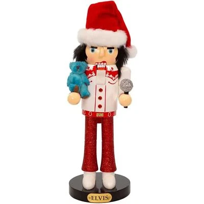 Kurt Adler Elvis Presley with Teddy Bear Nutcracker, Multicolored, 10" - Image 1 of 4
