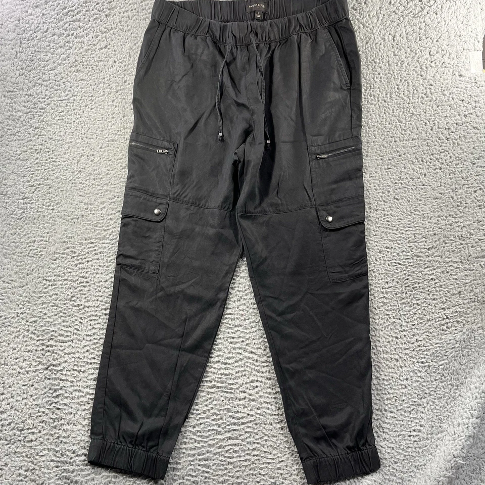 Pantalones cargo suaves Banana Republic para mujer grandes negros Lyocell utilitarios 34x28 Foto 1 de 4