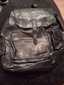 Leather Backpack Black Leather Backpack Made In Colombia - Picture 1 of 7