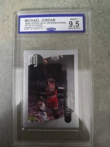1998 UPPER DECK INTERNATIONAL MJ STICKERS #57 MICHAEL JORDAN  Graded CCG 9.5 - Picture 1 of 2