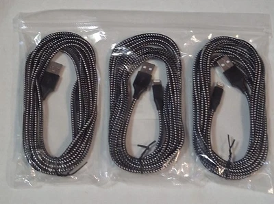 iPhone Charger 3-pack  9ft Braided Fast Charge Cable Brand New - Image 1 of 2